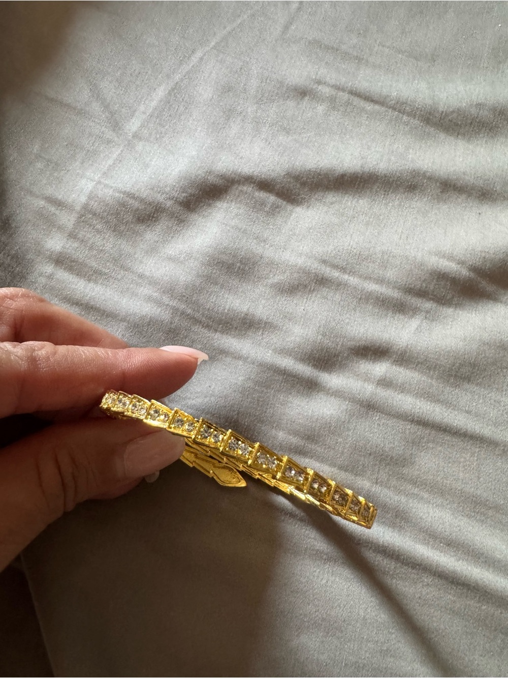 Gold Crystal Tennis Brangle